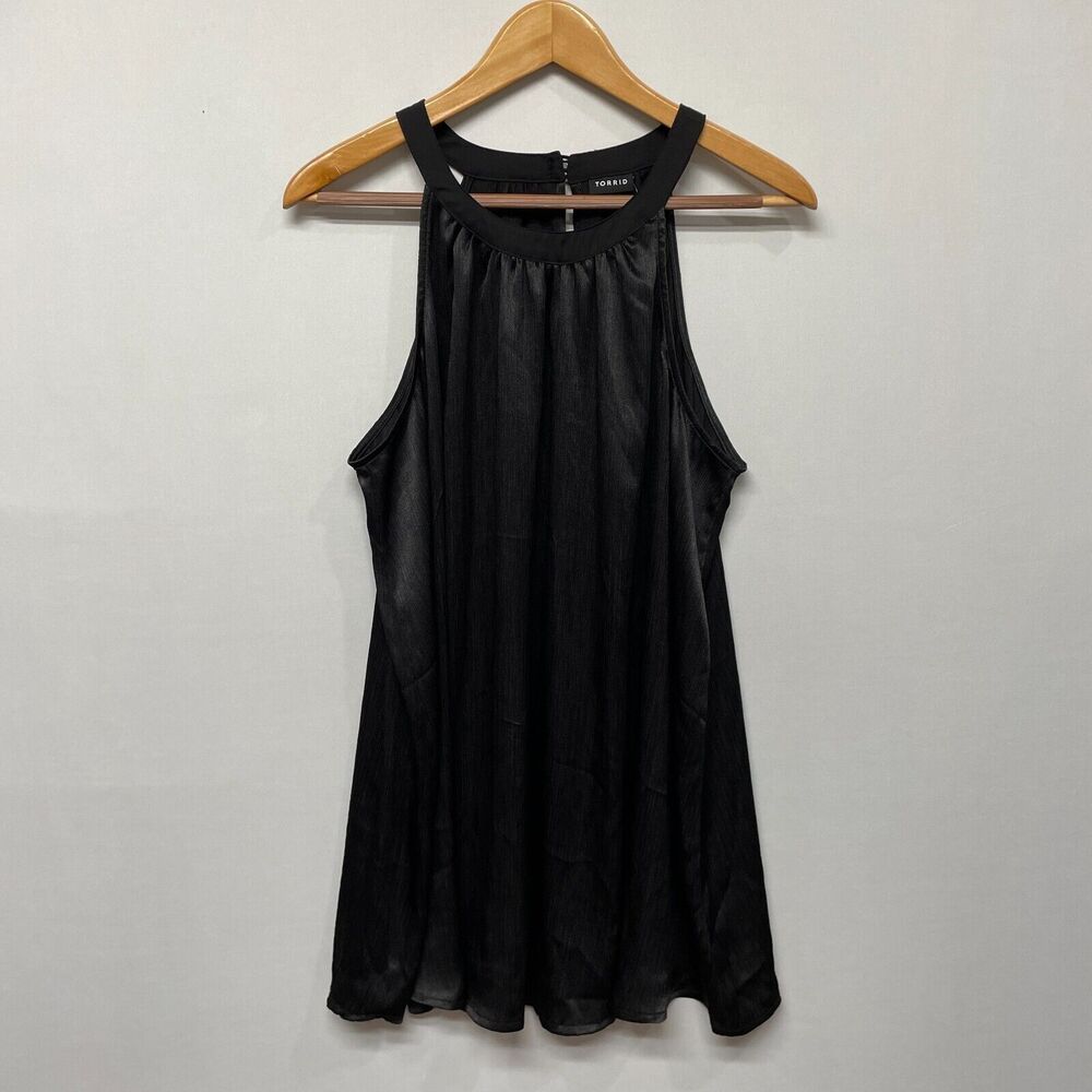 NWT Torrid Women Sleeveless Blouse Tank Top Shirt Size 2 Black B338 -1